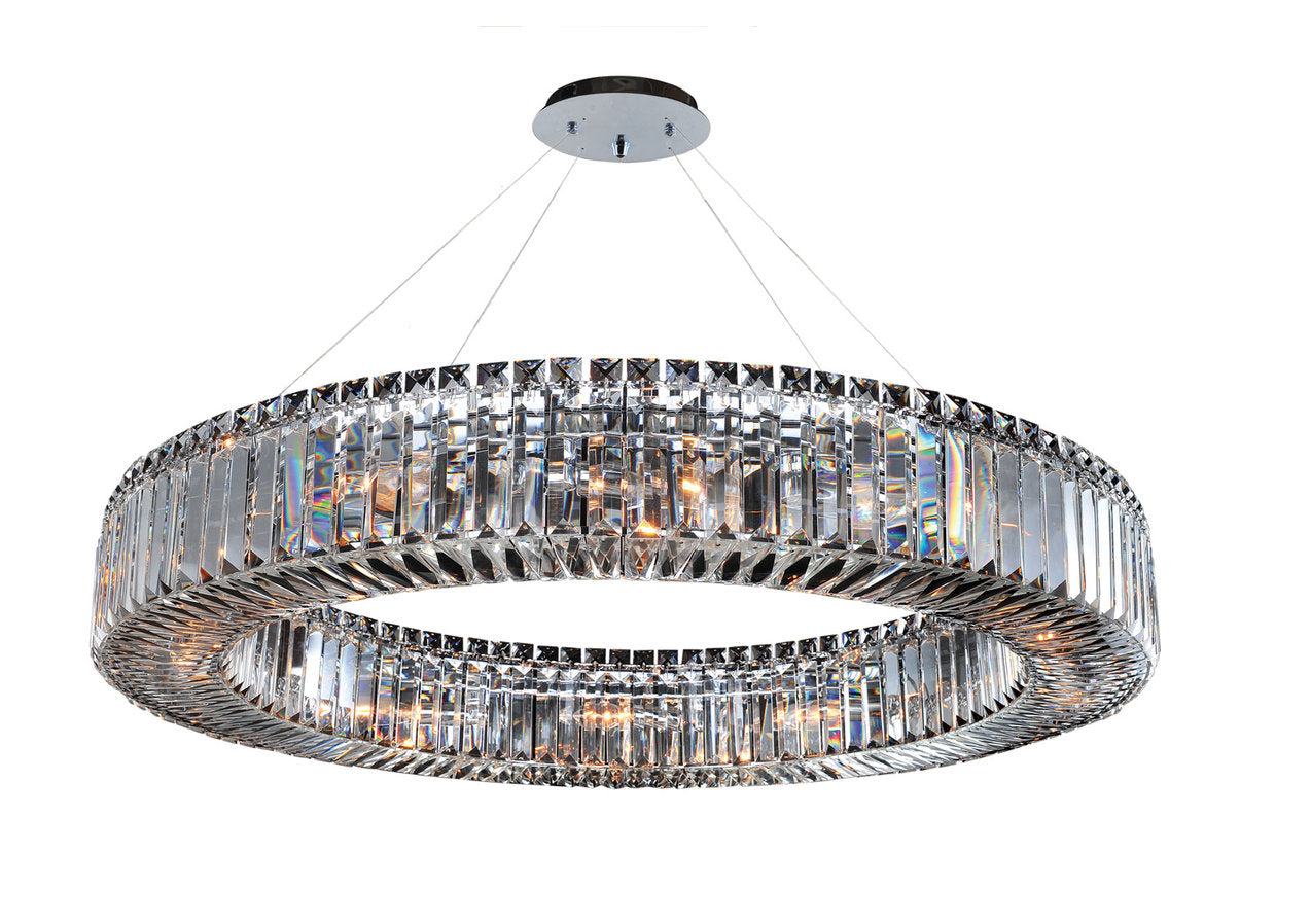 Rondelle 12-Light Modern Large Pendant by AllegriBy Allegri Crystal by Kalco Lighting