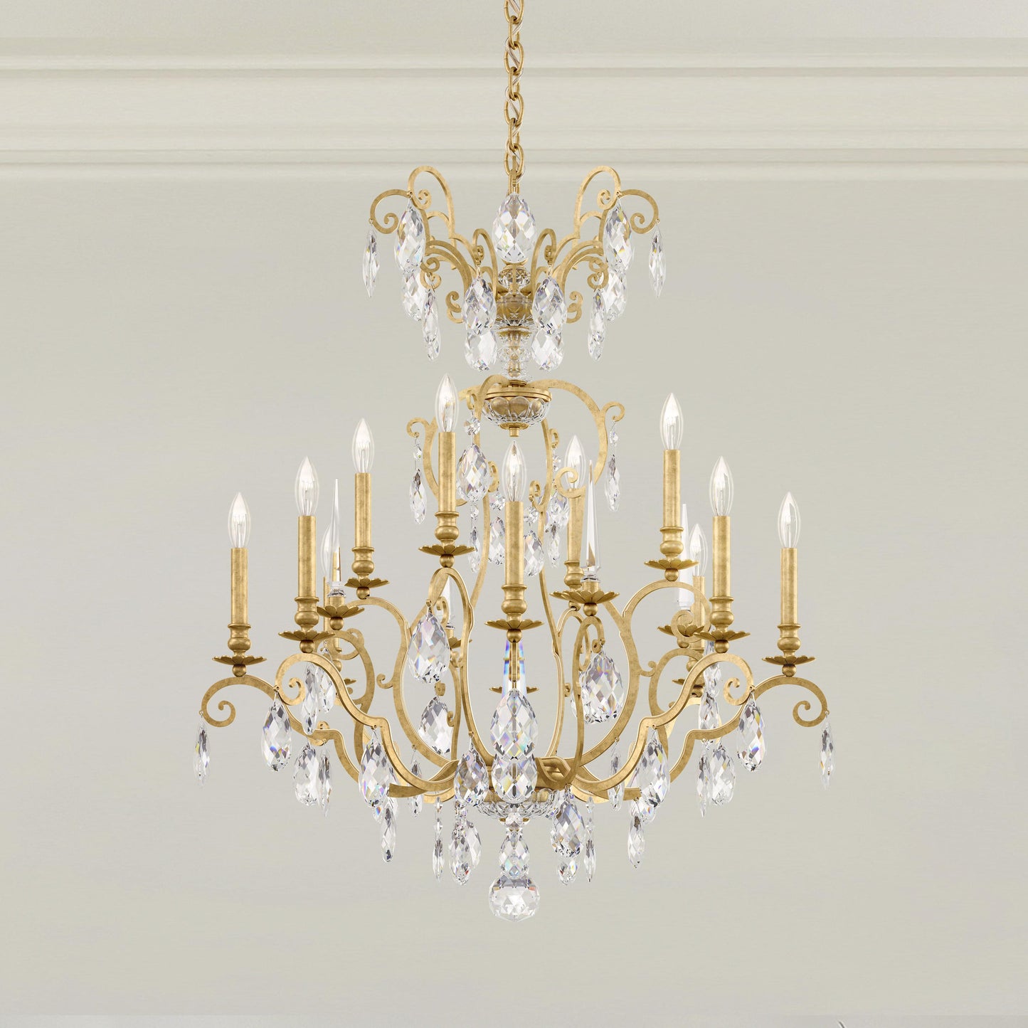 Renaissance Nouveau 32x38" 12-Light Traditional Chandelier, Heirloom GoldBy Schonbek