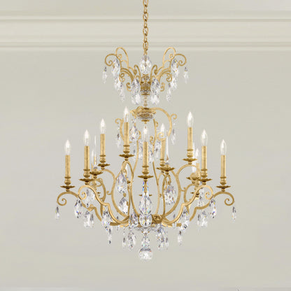 Renaissance Nouveau 32x38" 12-Light Traditional Chandelier, Heirloom GoldBy Schonbek