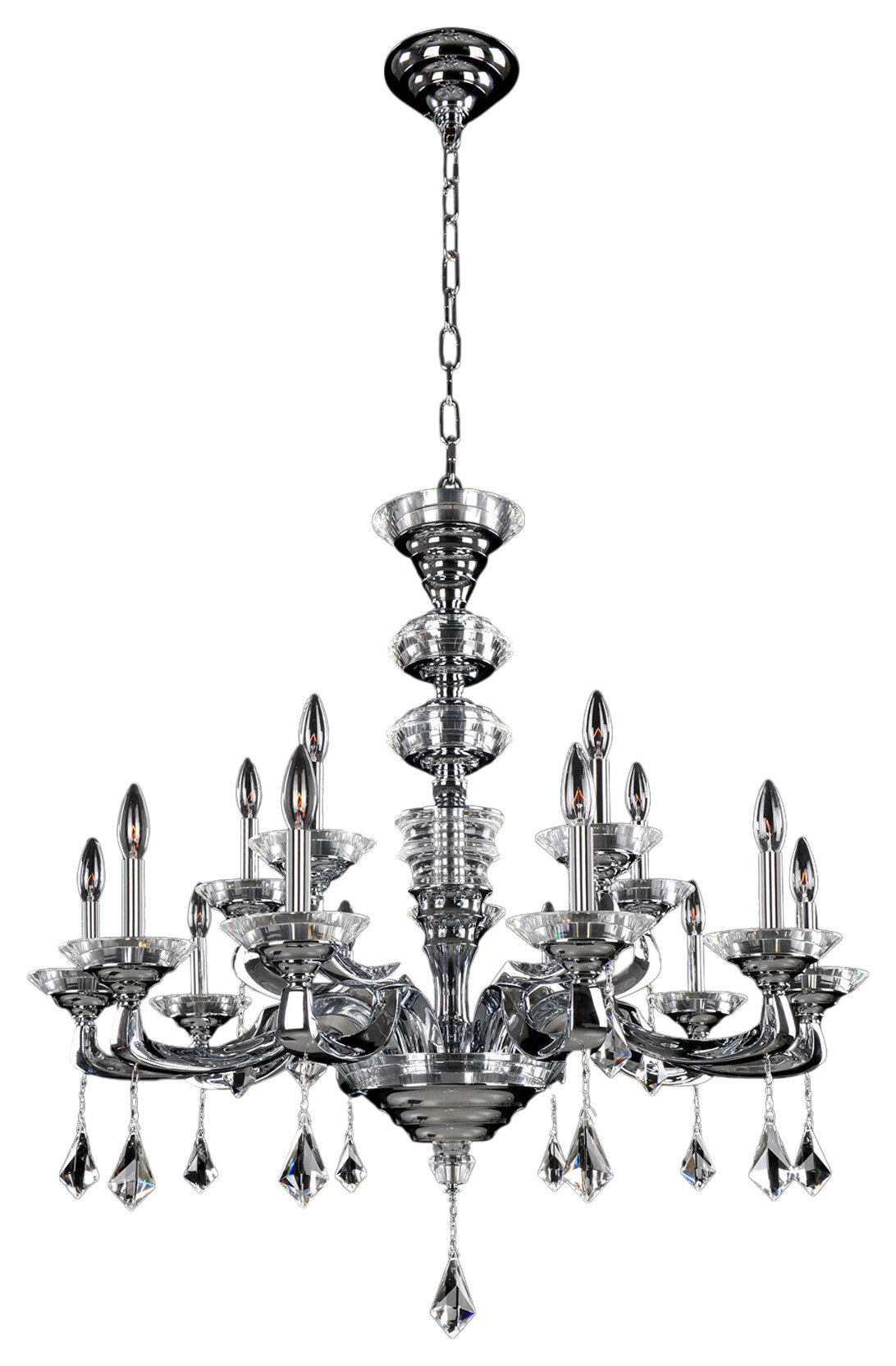 Cosimo 37x35.5" 15-Light Modern Classic-Contemporary Chandelier by AllegriBy Allegri Crystal by Kalco Lighting