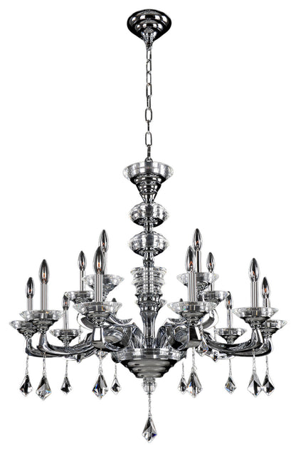 Cosimo 37x35.5" 15-Light Modern Classic-Contemporary Chandelier by AllegriBy Allegri Crystal by Kalco Lighting