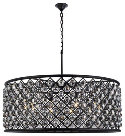 Elegant Lighting 1214G43-SS/RC Madison 10 Light 44"W Crystal Drum - PolishedBy Elegant Furniture & Lighting
