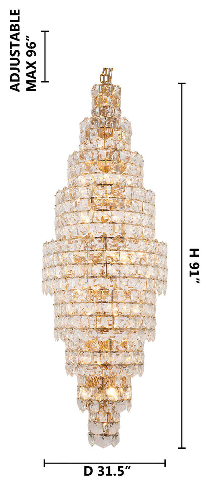 9 Tier Gold Crystal ChandelierBy Design Living