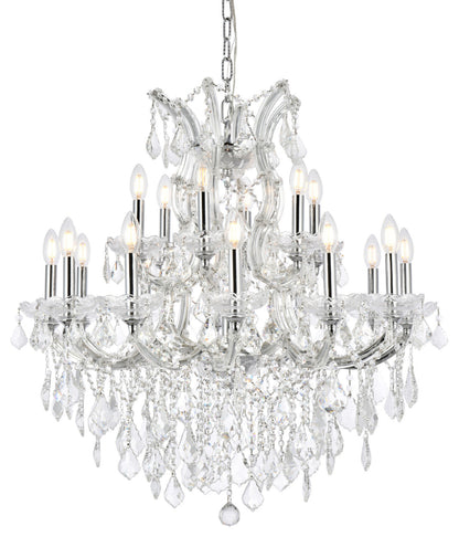 Elegant Lighting 2800D30/RC Maria Theresa 19 Light 30"W Crystal - ChromeBy Elegant Furniture & Lighting