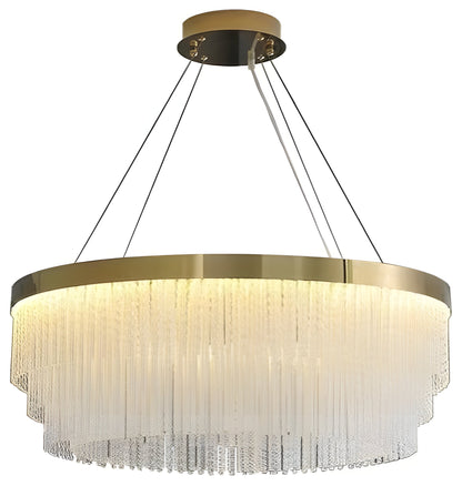 Zapponeta | Round/Oval Crystal Gold Chandelier for Bedroom, Dia31.5"By Miron Demid LLC