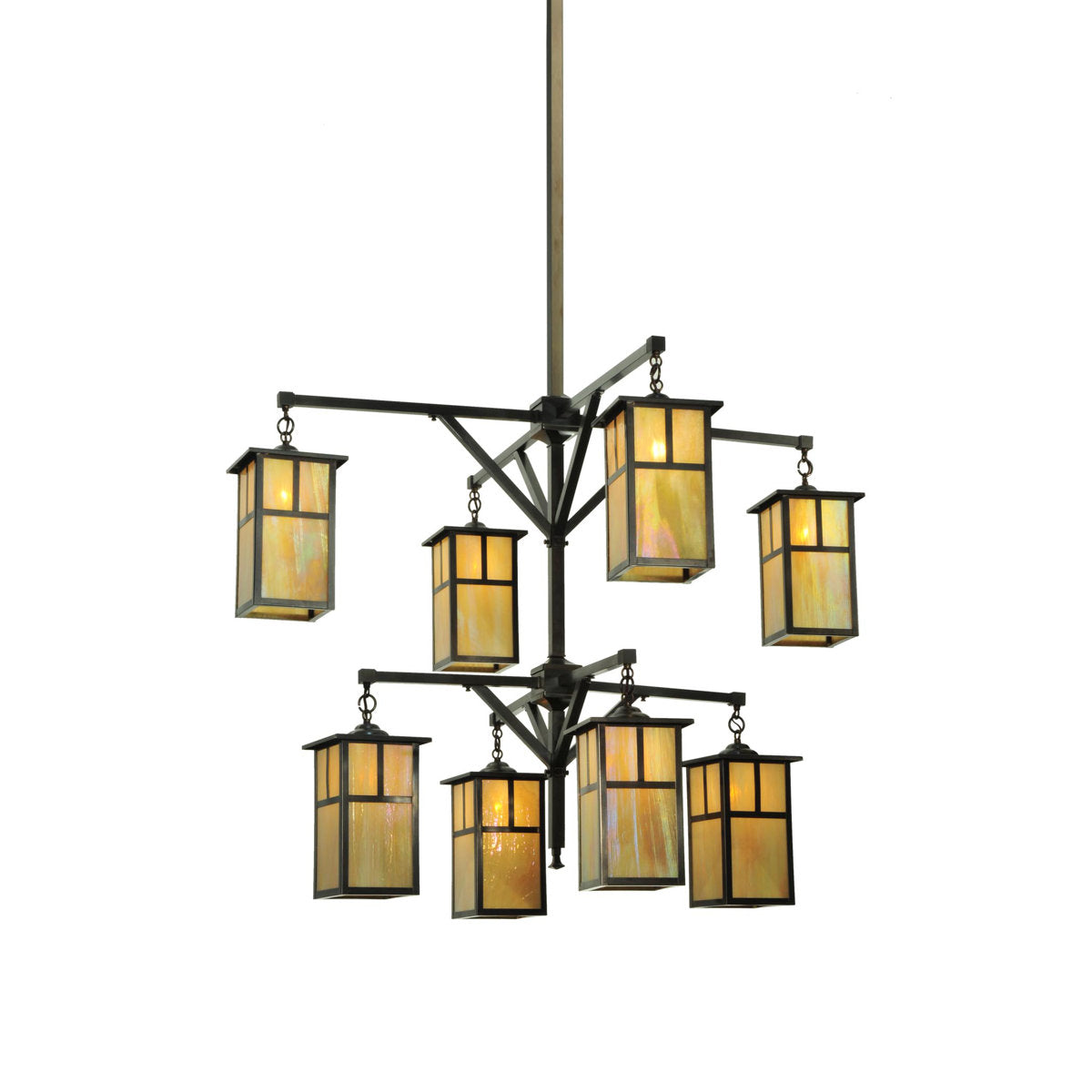 52" Wide Hyde Park T Mission 2 Tier Chandelier