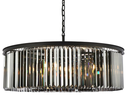 Elegant 1238G43MB-SS/RC Sydney 10-Light Matte Black Chandelier Silver ShadeBy Elegant Furniture & Lighting