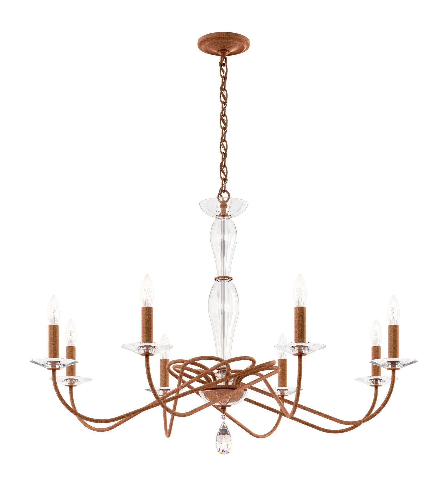 Schonbek Vx1008N-800H 8 Light Crystal Chandelier, Corten SteelBy Schonbek