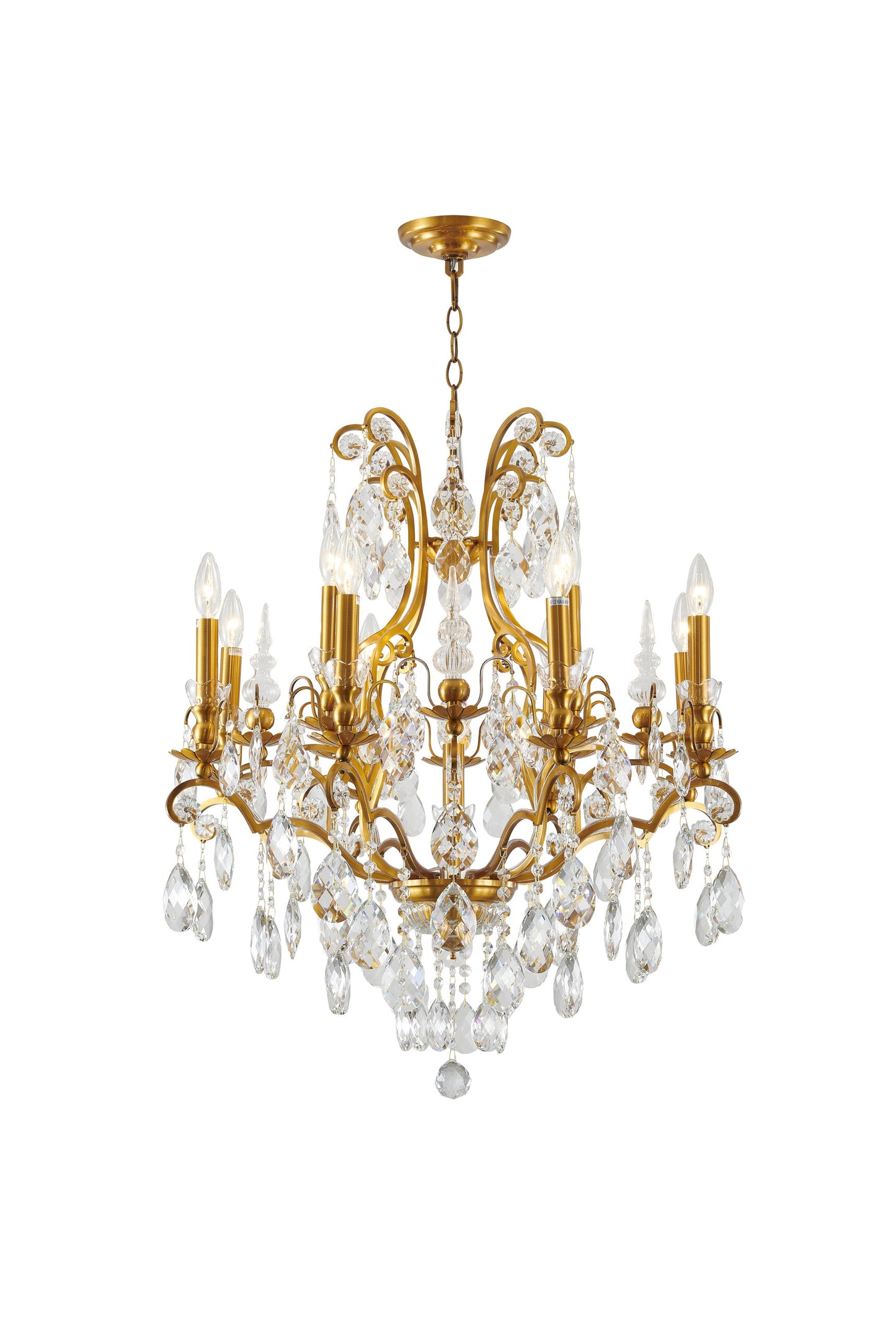 Antique Brass Crystal ChandelierBy Design Living