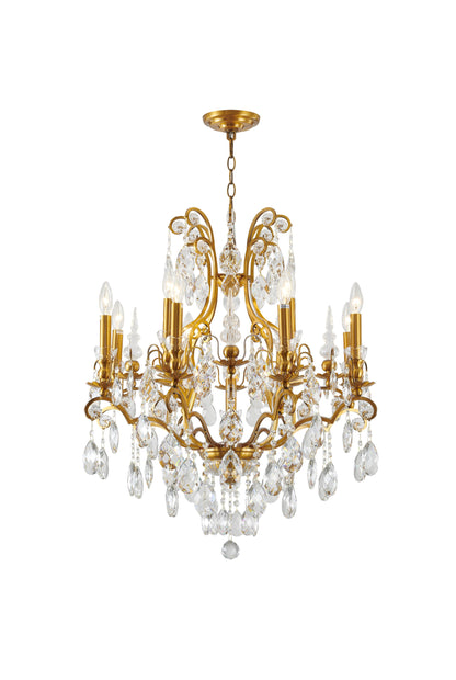 Antique Brass Crystal ChandelierBy Design Living