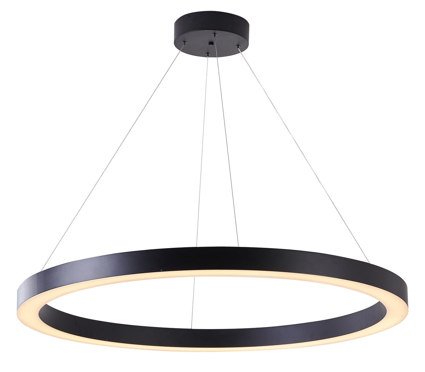 Bethel International  MU30EC43B 1-Light LED Chandelier Matte BlackBy Bethel Intl.