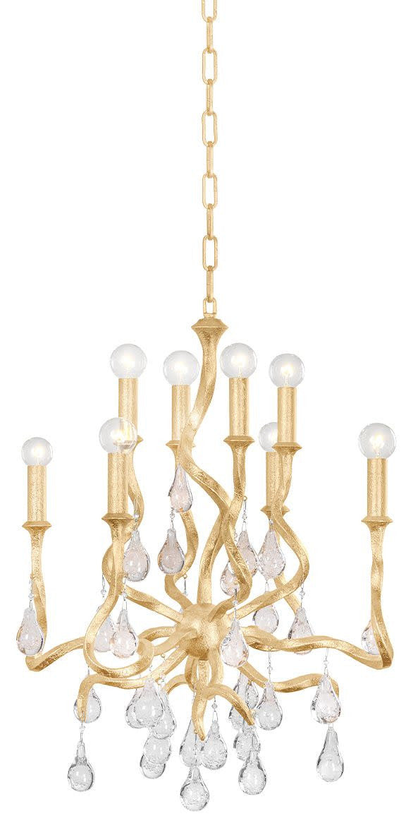 Corbett Lighting 414-23 Aveline 8 Light 22"W Crystal Candle Style - Gold LeafBy Corbett Lighting