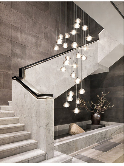 Cernobbio | Staircase Hanging Crystal Lamp, 22 Lights, Cool LightBy Miron Demid LLC