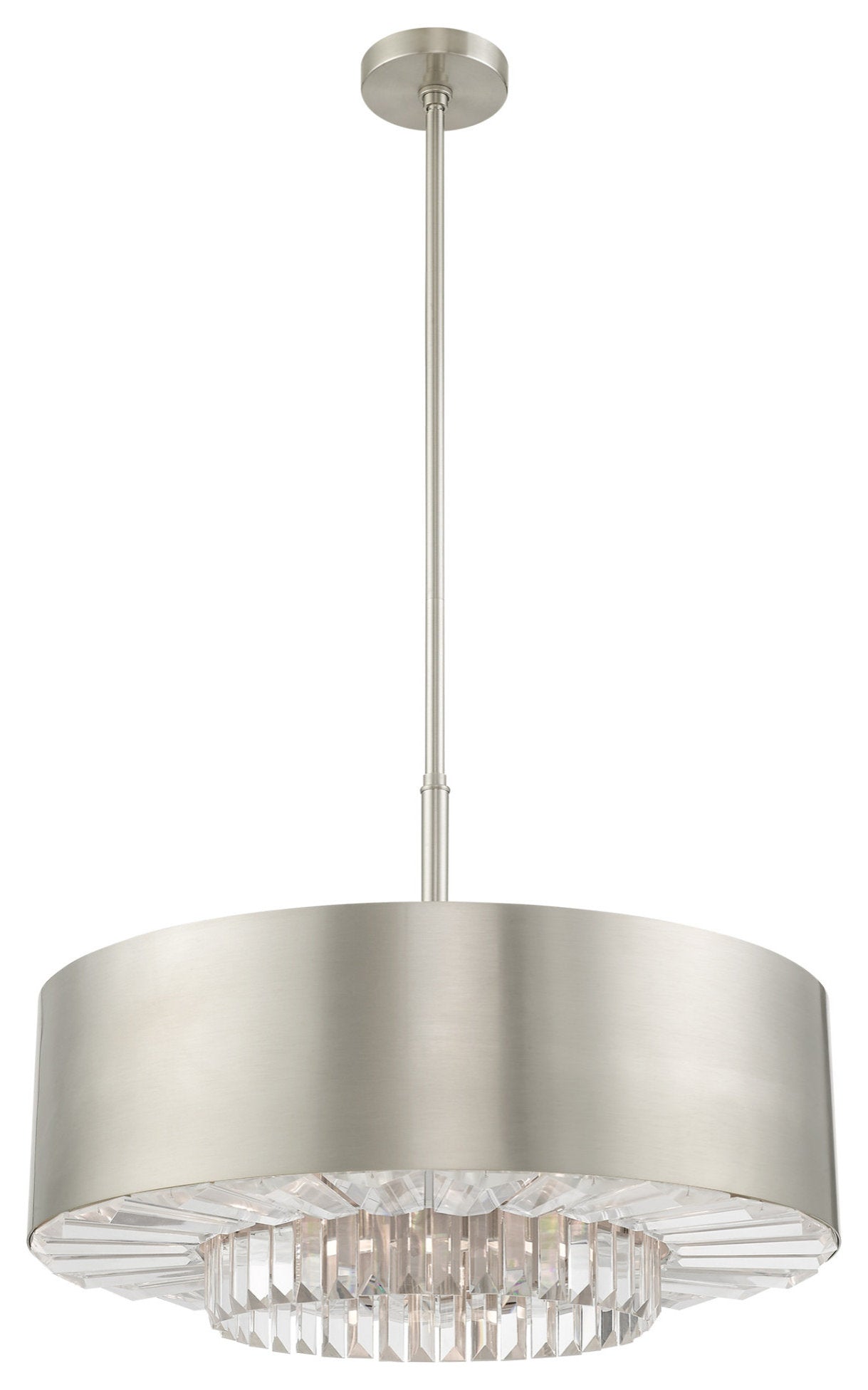 Livex Lighting 40020 Madison 6 Light 24"W Crystal Drum Chandelier - BrushedBy Livex Lighting Inc.