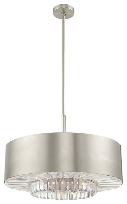 Livex Lighting 40020 Madison 6 Light 24"W Crystal Drum Chandelier - BrushedBy Livex Lighting Inc.