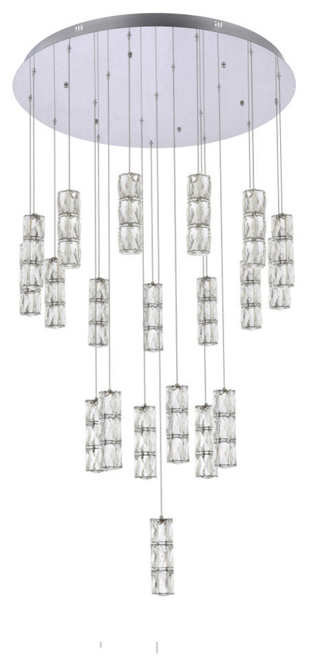 Elegant Lighting Polaris 38" Led Chandelier in ChromeBy Elegant Furniture & Lighting