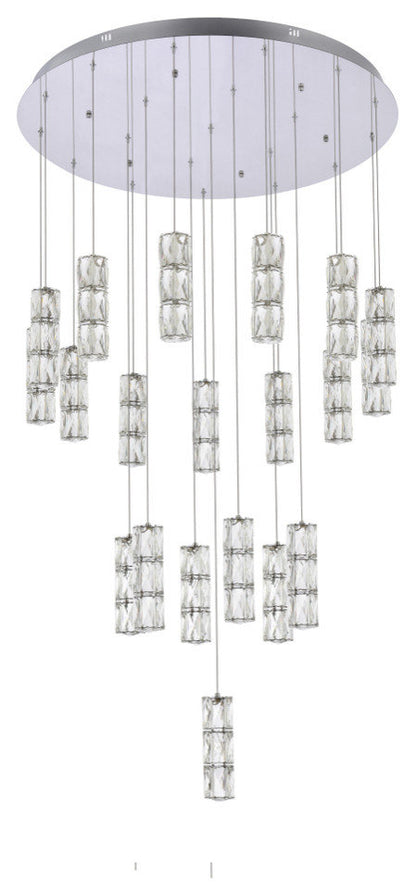 Elegant Lighting Polaris 38" Led Chandelier in ChromeBy Elegant Furniture & Lighting