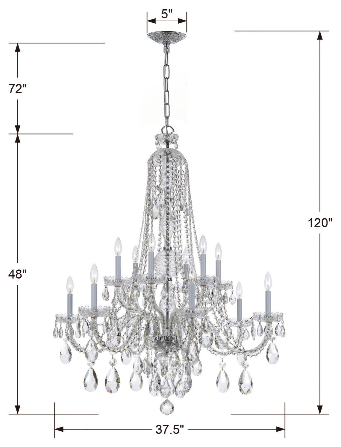 Crystorama Lighting Group 1112-CL-S Traditional Crystal 12 Light - PolishedBy Crystorama Lighting