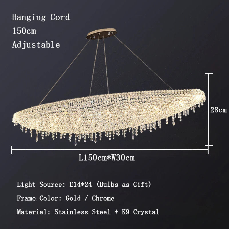 Alleri Crystal Chandelier For Dining Room, 59"By MORSALE