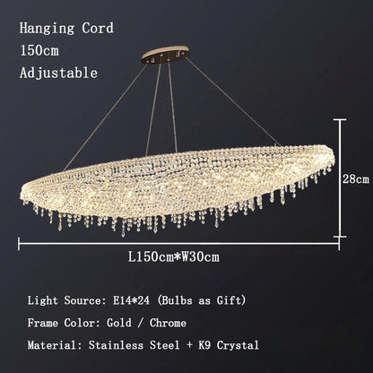 Alleri Crystal Chandelier For Dining Room, 59"By MORSALE