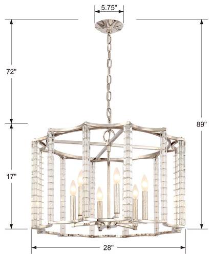 Crystorama Lighting Group 8856 Carson 6 Light 28"W Crystal - Polished NickelBy Crystorama Lighting