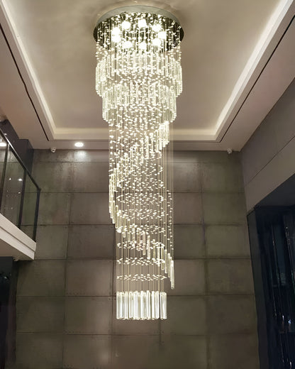 Levens | Exquisite Modern Flush Mount Crystal Chandelier, Dia39.4xh137.8" / Dia100xh350cm, Cool LightBy Miron Demid LLC