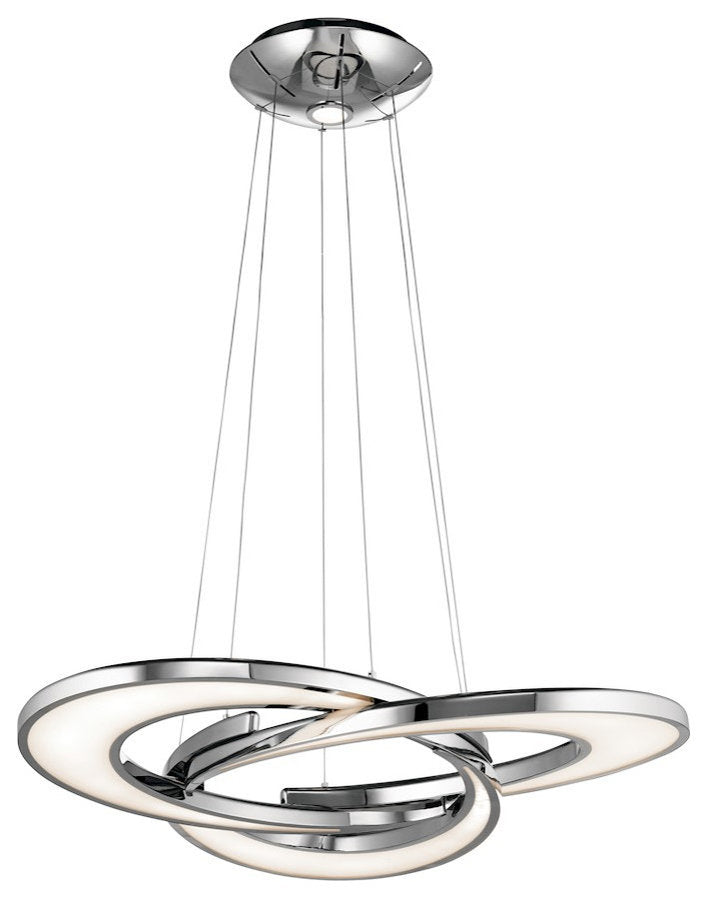 Degreelan Destiny 3 + 1 Light LED Chandelier, ChromeBy Elan Lighting