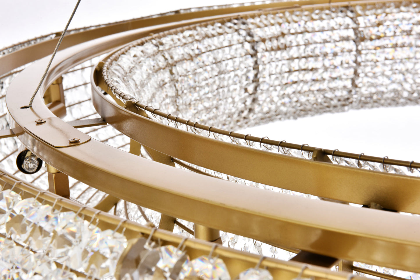 Elegant Lighting 2114G52/RC Paris 20 Light 52"W Crystal Ring - ChromeBy Elegant Furniture & Lighting
