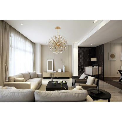 Vera 18 Light Pendant, Satin GoldBy Elegant Furniture & Lighting
