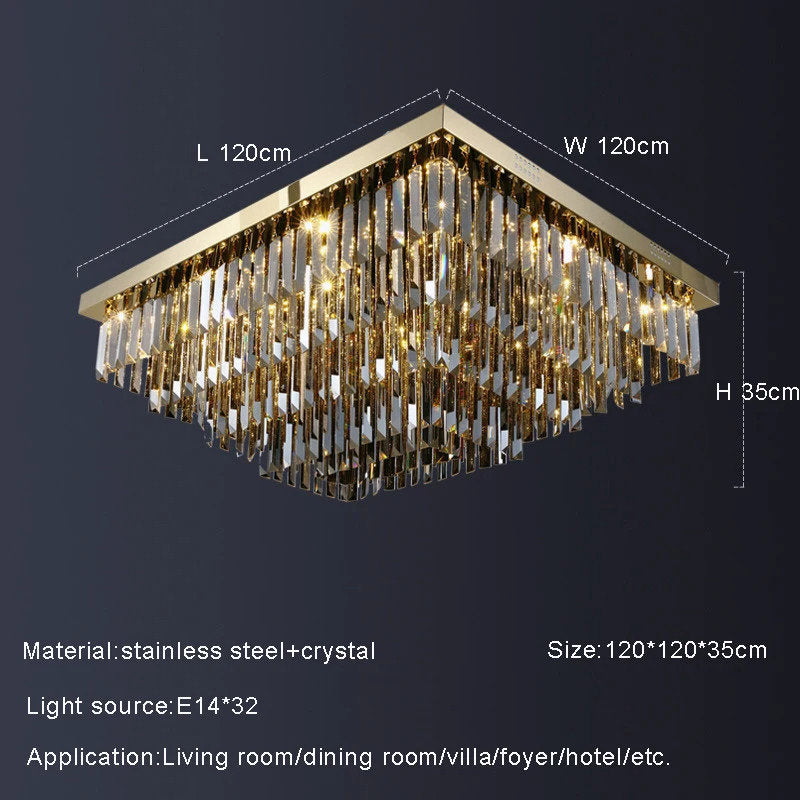 Gio Smoke Gray Crystal Ceiling Chandelier, 120cm X 120cmBy MORSALE