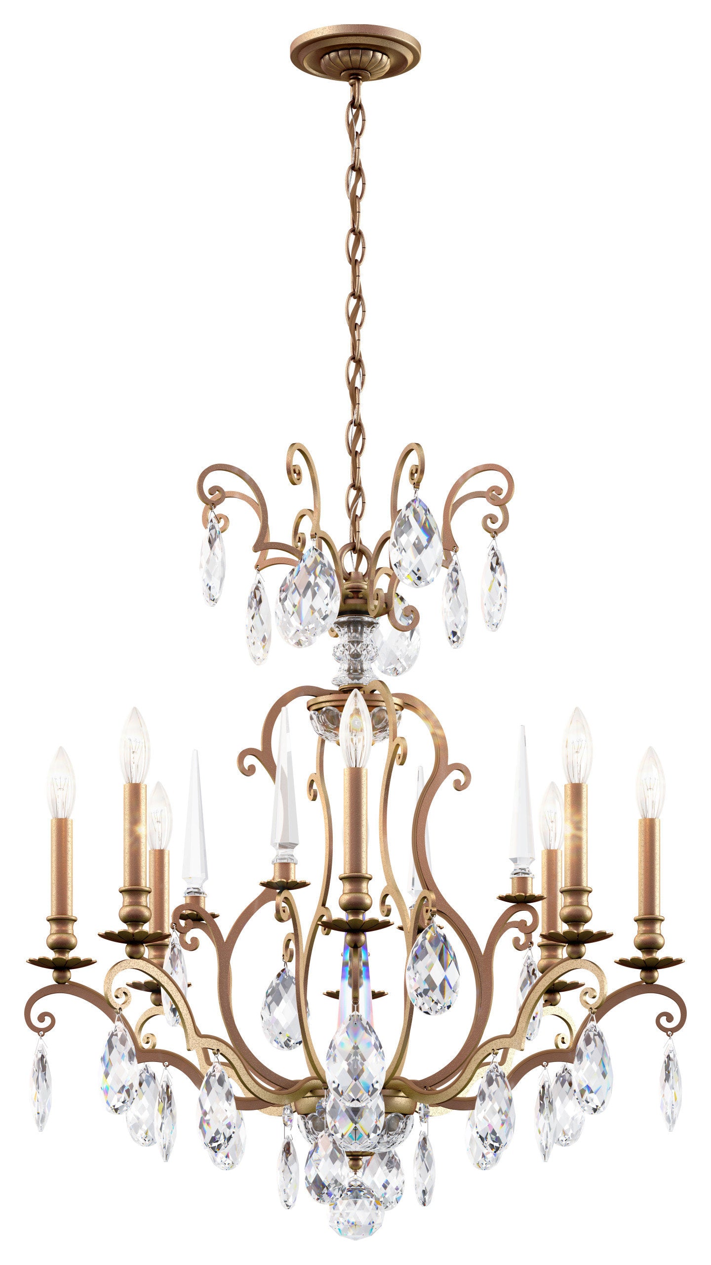 Schonbek Rn3871N-23H 8 Light Crystal Chandelier, Etruscan GoldBy Schonbek