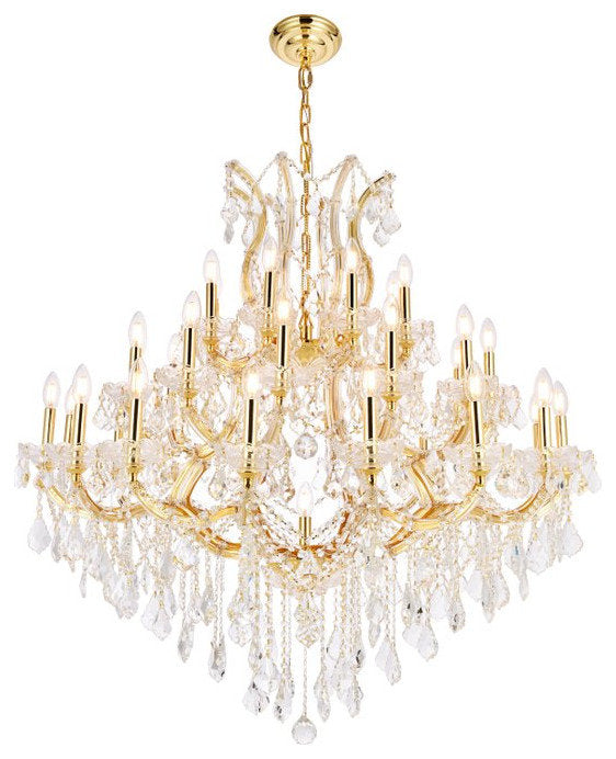 Elegant 2800G44G/RC Maria Theresa 37-Light Gold Chandelier ClearBy Elegant Furniture & Lighting