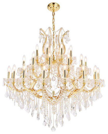 Elegant 2800G44G/RC Maria Theresa 37-Light Gold Chandelier ClearBy Elegant Furniture & Lighting