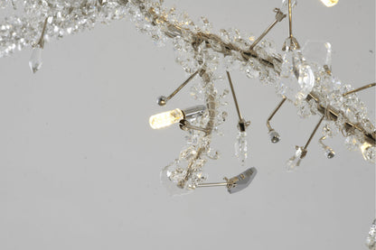 Smoke and Clear Crystal Branch Light Fixture With Clear Beaded Crystal BranchesBy Design Living