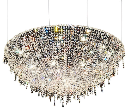 Bendejun | Luxury Brilliant Drops Crystal Chandelier, Dia31.5xh13.8", Cool LightBy Miron Demid LLC