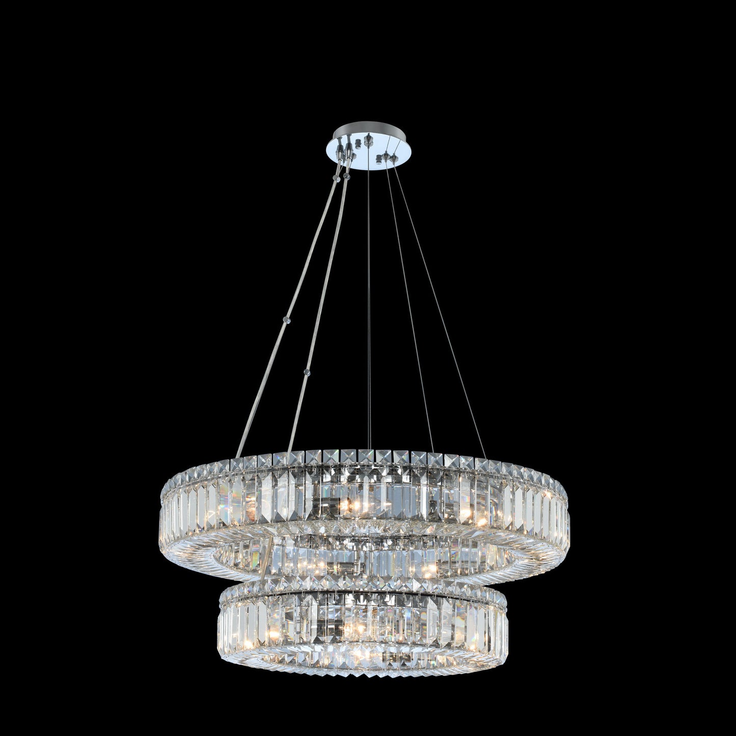 Rondelle 26x8" 15-Light Contemporary Large Pendants by AllegriBy Allegri Crystal by Kalco Lighting