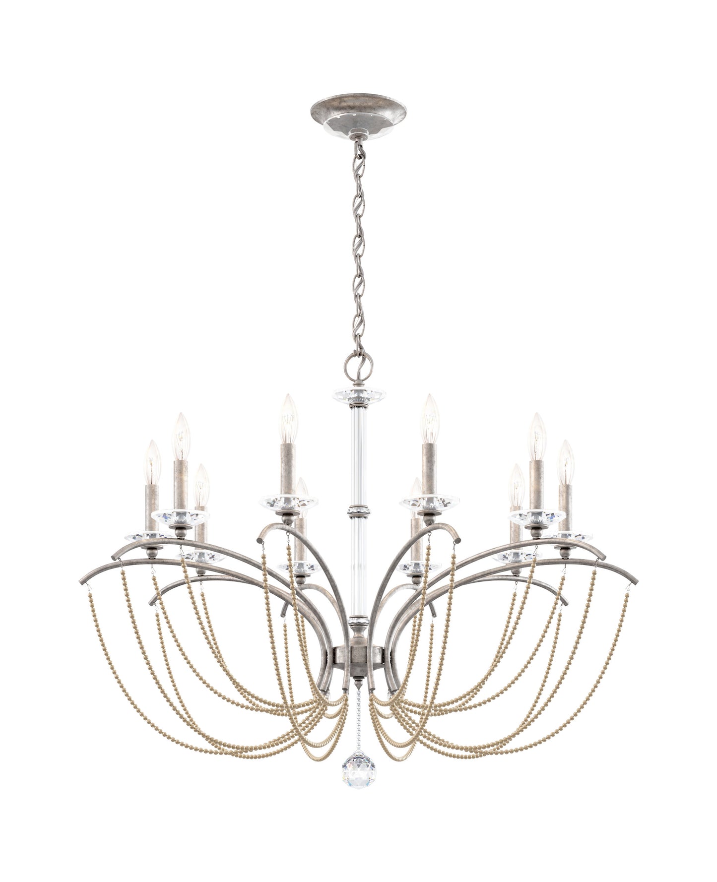 Schonbek Bc7110N-48Pbz 10 Light Crystal Chandelier, Antique SilverBy Schonbek
