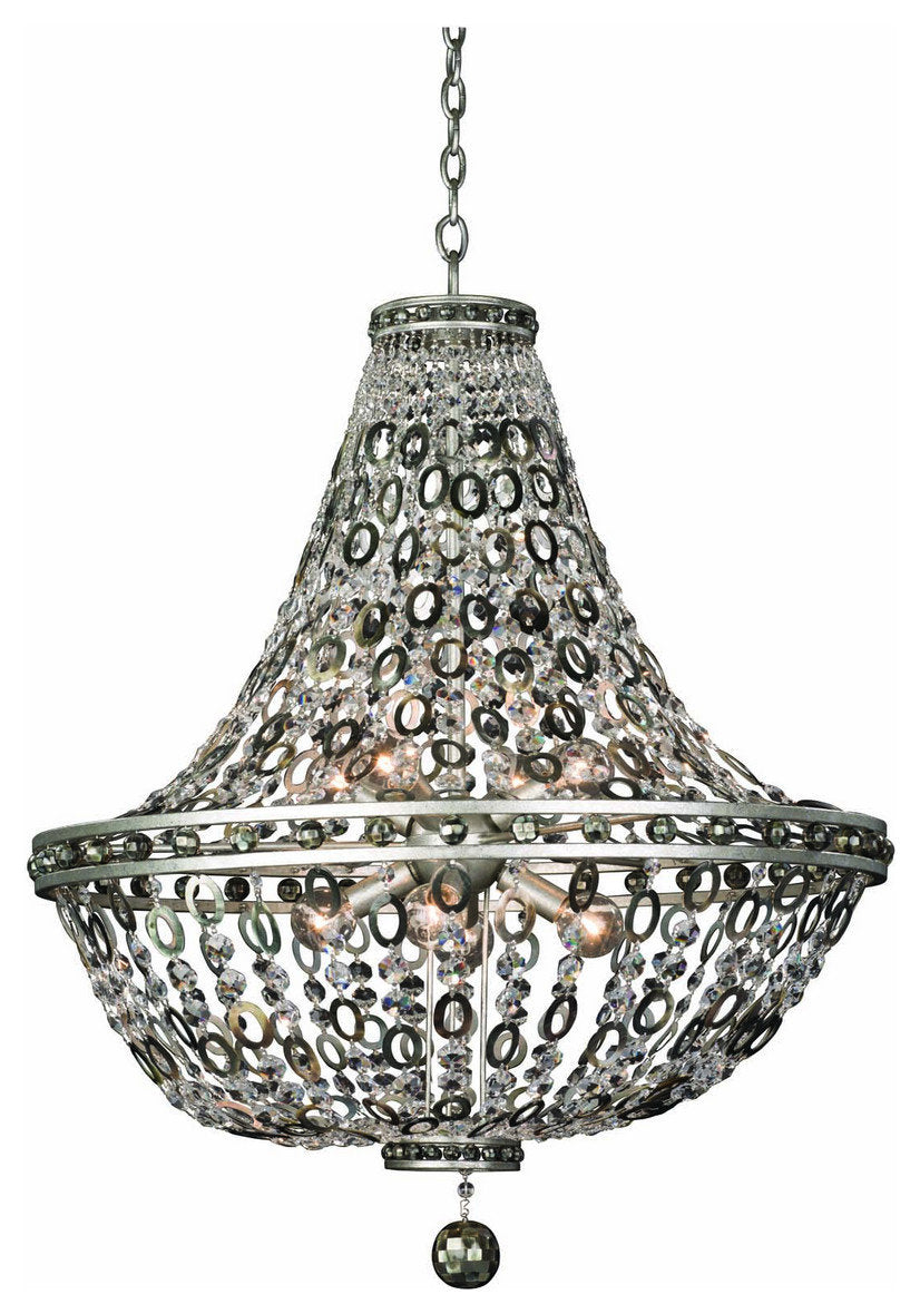 Allegri 029952042 Eight Light Pendant Lucia Vintage Silver LeafBy Allegri Crystal by Kalco Lighting