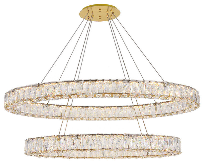 Monroe Chandelier in Gold with Clear royal cut CrystalBy Elegant Furniture & Lighting