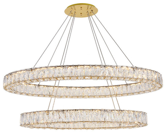 Monroe Chandelier in Gold with Clear royal cut CrystalBy Elegant Furniture & Lighting