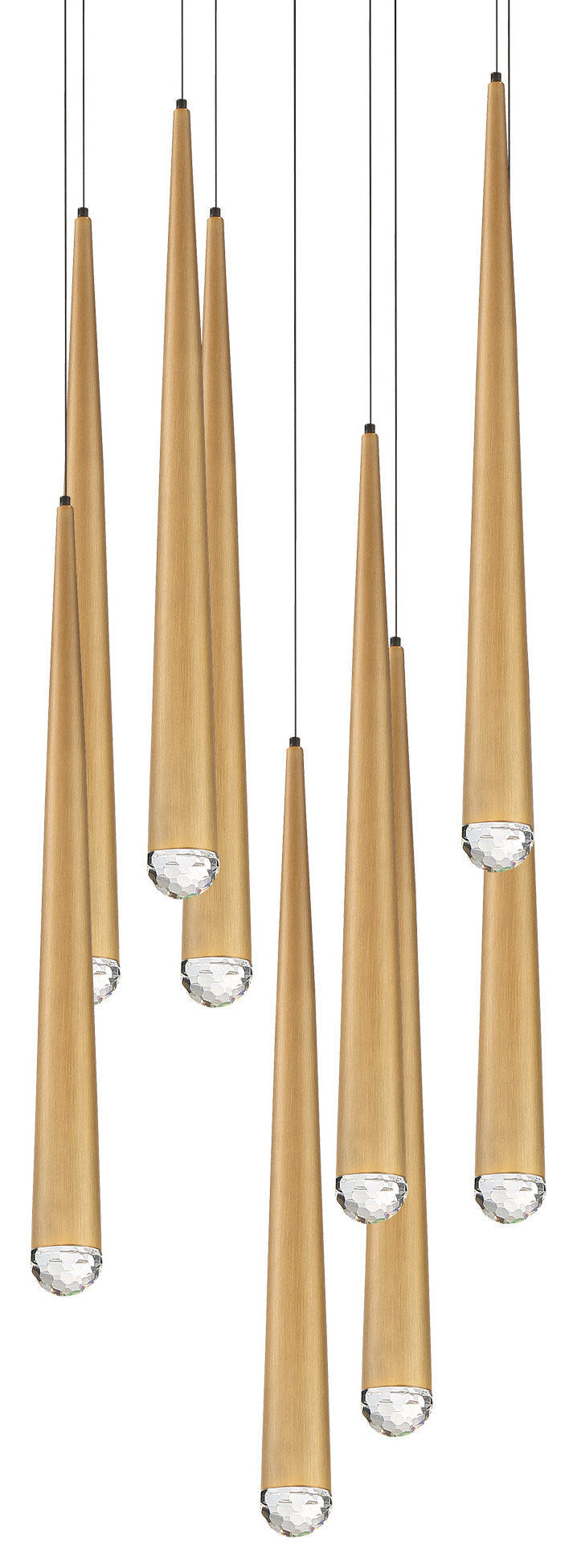 Modern Forms PD-41709R Cascade 9 Light 17"W LED Suspended Multi - Aged BrassBy Modern Forms
