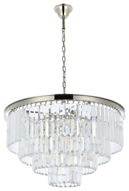 Elegant Lighting 1231D32/RC Sydney 17 Light 32"W Crystal - Polished NickelBy Elegant Furniture & Lighting