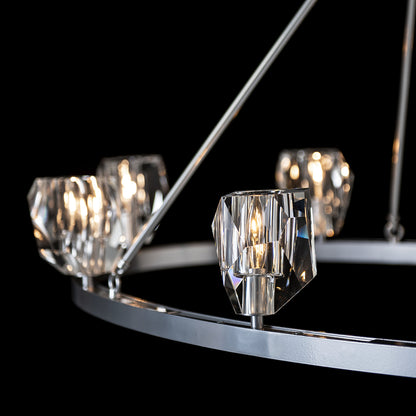 Gatsby 8-Light Chandelier, Sterling Finish, Crystal AccentsBy Hubbardton Forge