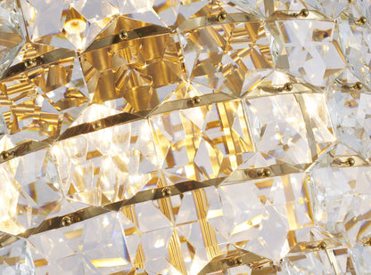 7 Tier Brass Frame Chandelier With Clear Hanging CrystalsBy Design Living