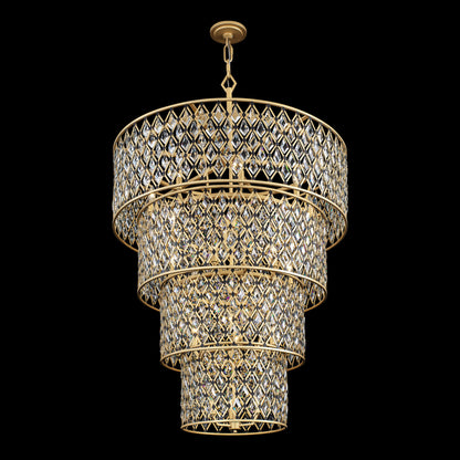 Windsor 21-Lt 4-Tier Crystal Chandelier - French Gold/Matte BlackBy Varaluz