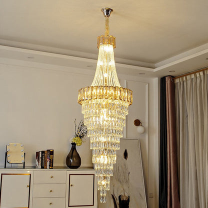 Saint-Auban | Luxury Elegant Crystal Chandelier For Stairway, Clear Crystal, Dia39.4"By Miron Demid LLC