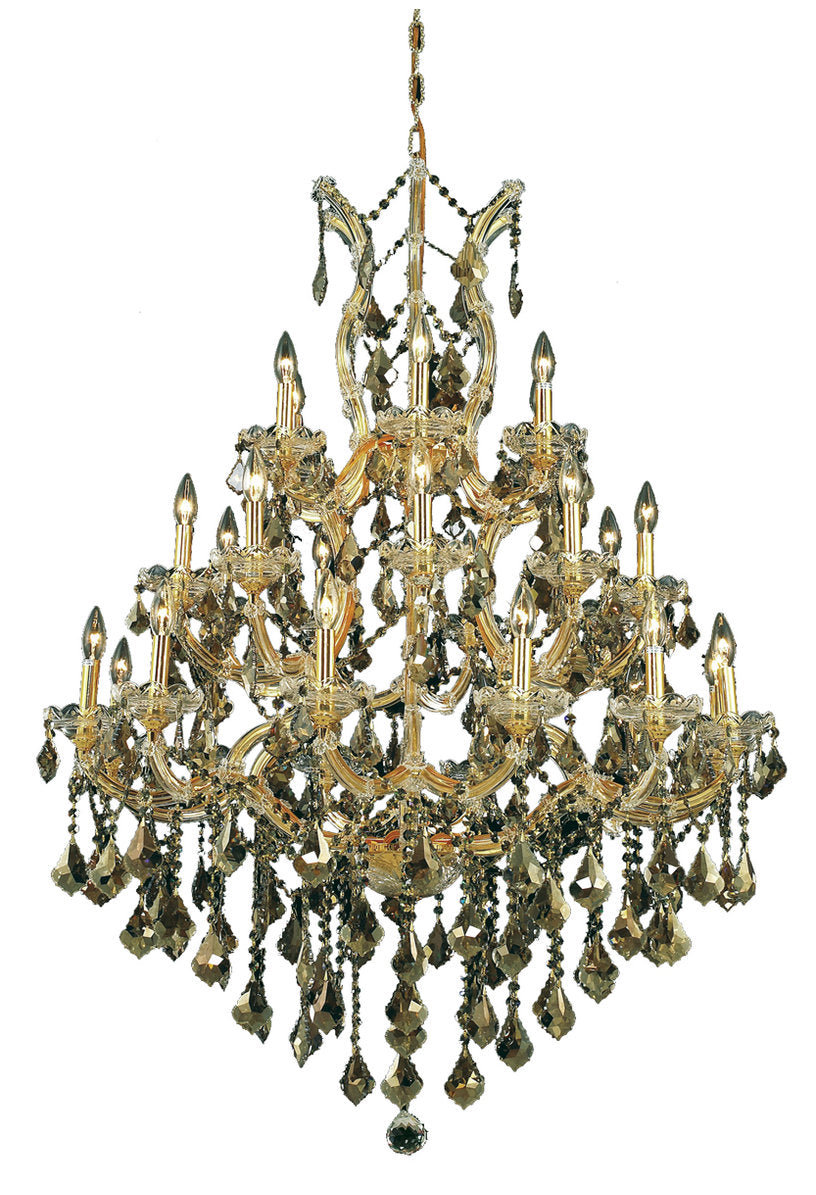 Maria Theresa 28-Light Chandelier, Gold With Smoky Royal Cut CrystalBy Elegant Furniture & Lighting