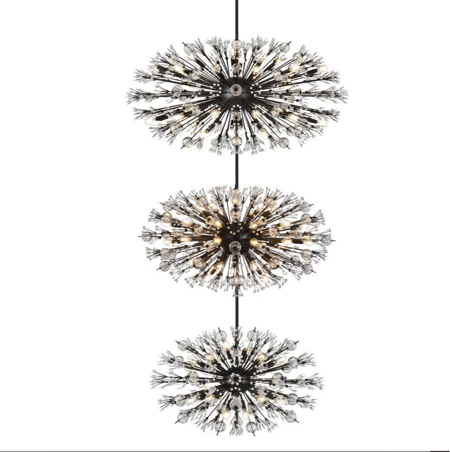 Elegant Lighting 2500G48L3 Vera 100 Light 26"W Crystal Sputnik - BlackBy Elegant Furniture & Lighting