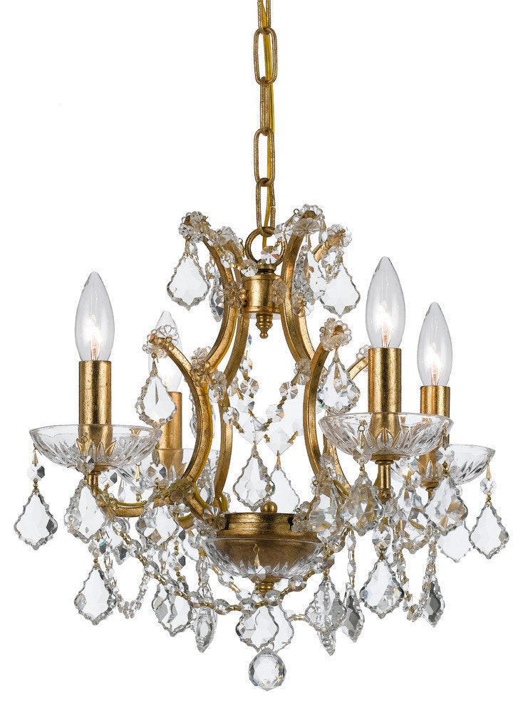 Filmore 4 Light Swarovski Strass Crystal Gold Mini-ChandelierBy Crystorama Lighting