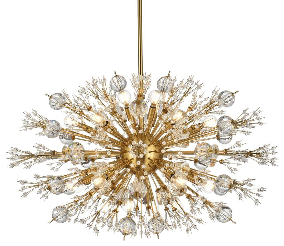 Elegant Lighting 2500D36SG Vera 36 inch crystal starburst oval pendant in goldBy Elegant Furniture & Lighting